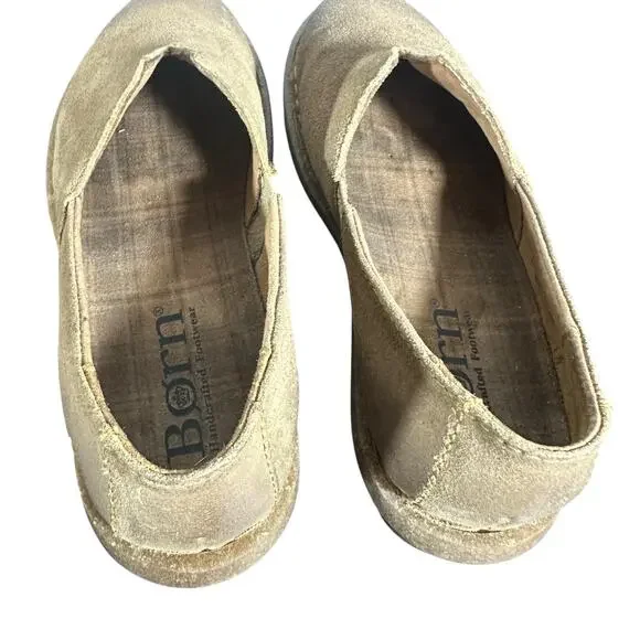 Born Leather Slip On Flats Size 7 Brown Comfort Casual Minimalist - Picture 5 of 10